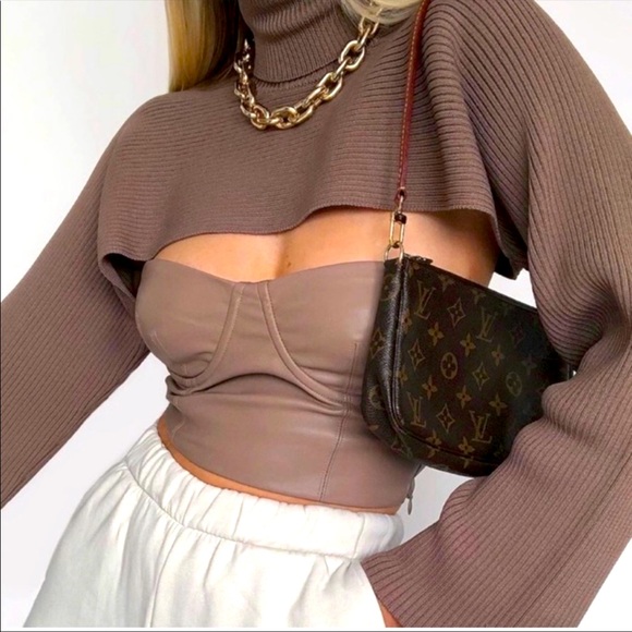 Zara Sweaters - Zara Knit Arm Warmer Sweater Taupe